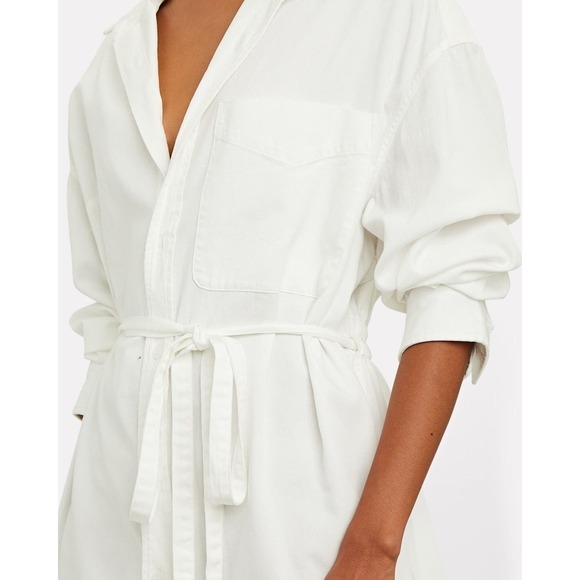 NWOT R13 Oversized Oxford Button Up Belted Shirtdress White Size Large - Picture 3 of 10